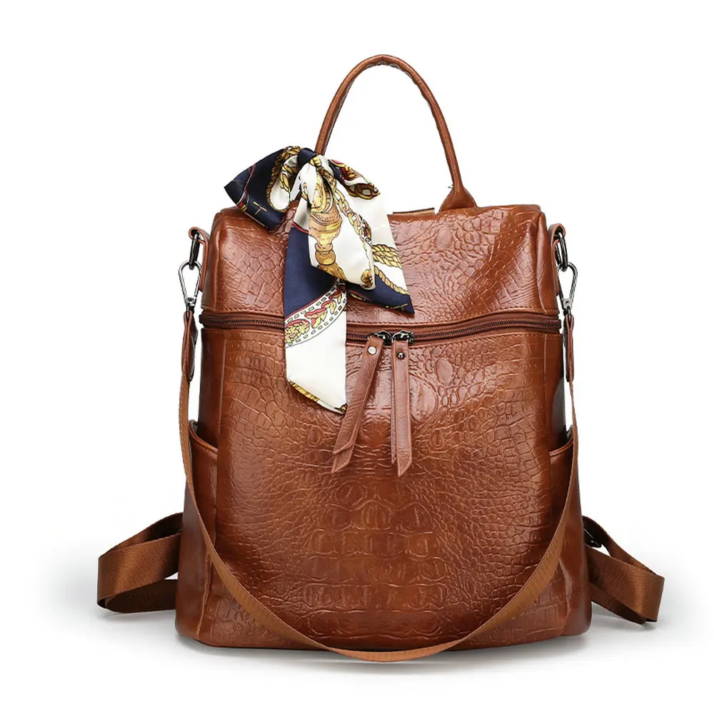 Женский кожаный рюкзак Saiten винтажная сумка на плечо 2019 |