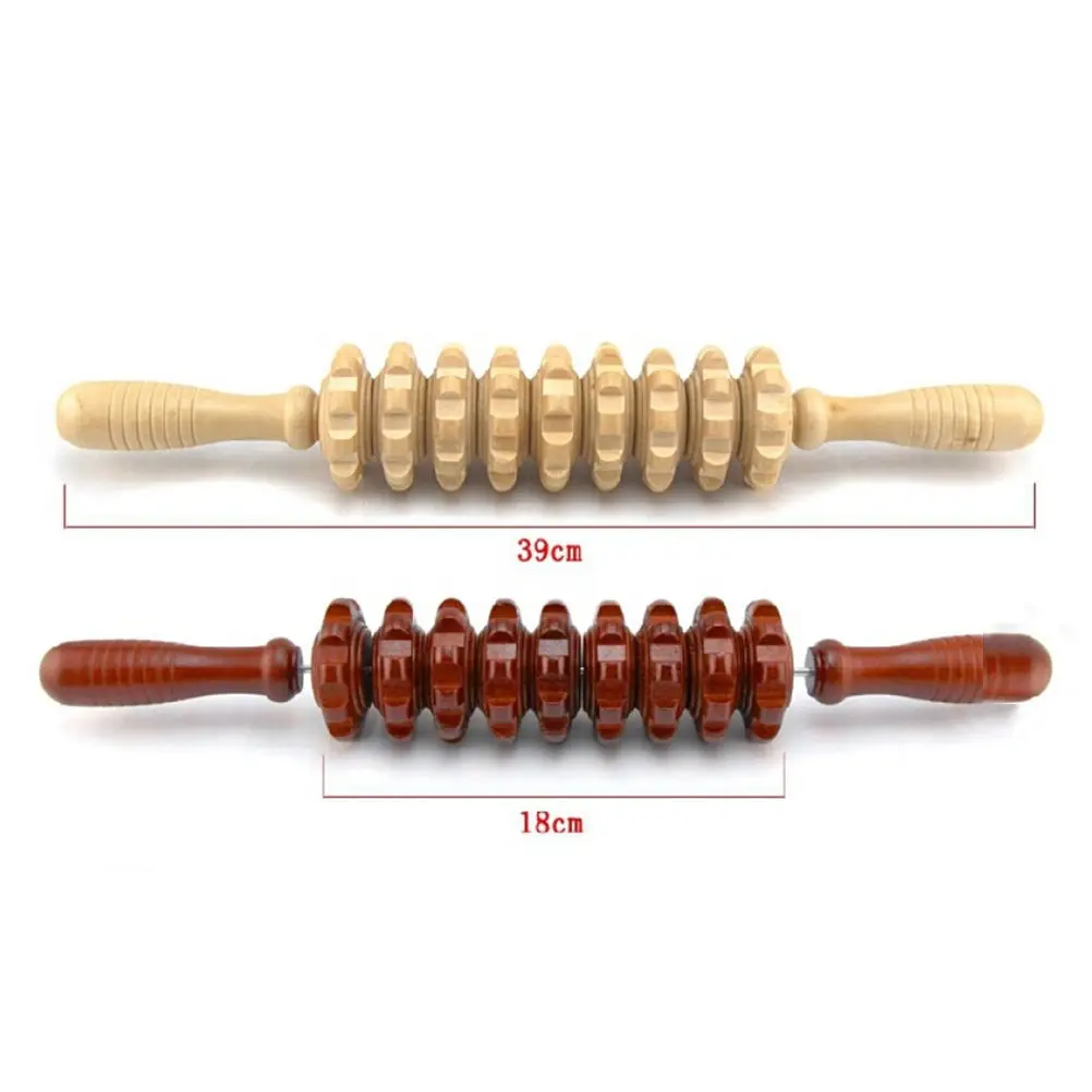 

2 Colors Wood Exercise Roller Sports Injury Gym Muscle Massage Roller Yoga Stick Body Massage Relax Tool Muscle Roller Sticks