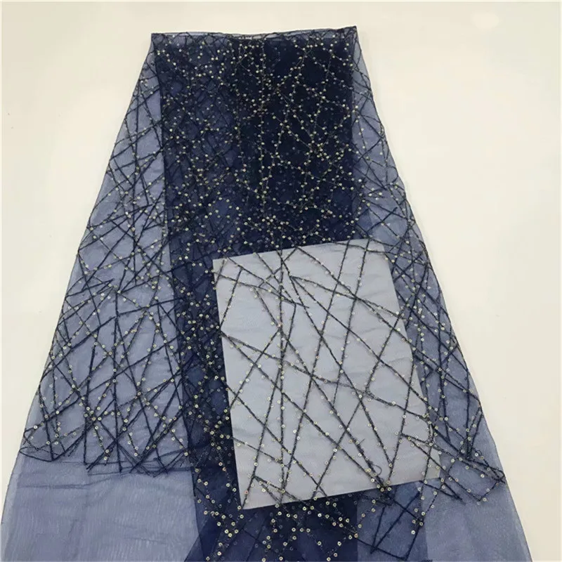 

2019 Latest French Nigerian Laces Fabrics High Quality African Laces Fabric Wedding Glued glitter sequins Tulle Lace green red