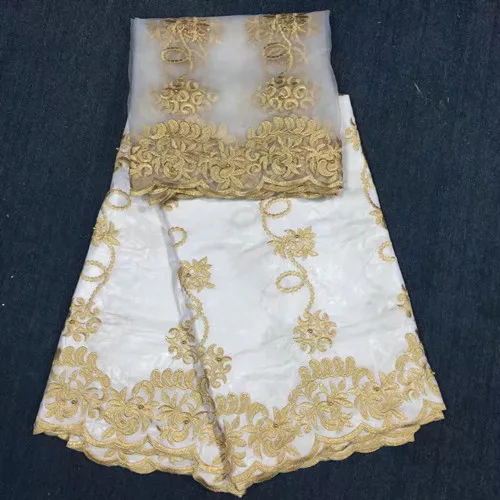 2017 Новое поступление 5 + 2 ярдов Вышивка Базен Riche Getzner Ткань S хлопок жаккард с