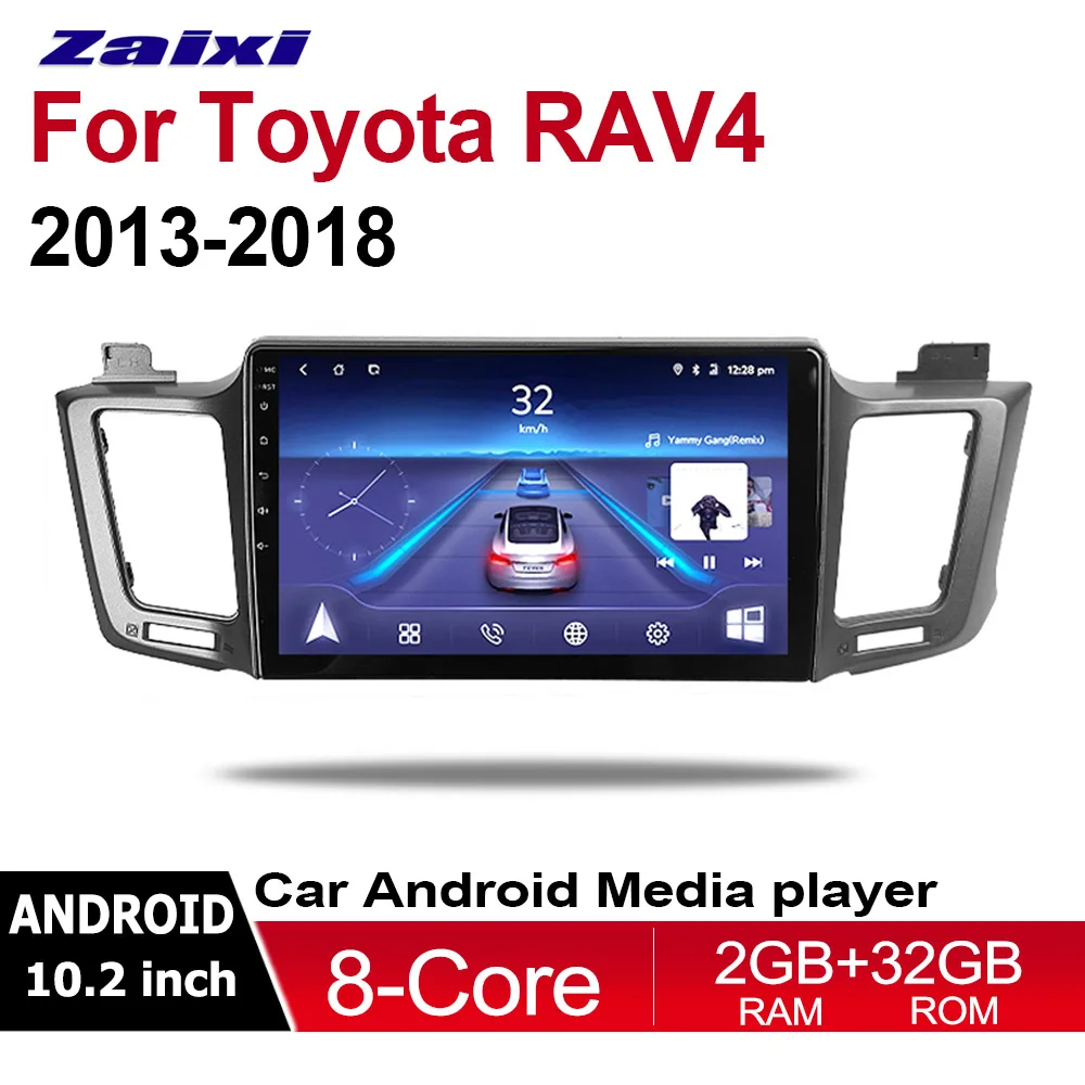 Standard machine ZaiXi 2 Din Автомобильный мультимедийный плеер Android 9 авто радио для Toyota RAV4 2013~ DVD gps 8 ядер 4 Гб+ 32 Гб Bluetooth WiFi HD - Цвет: Standard machine