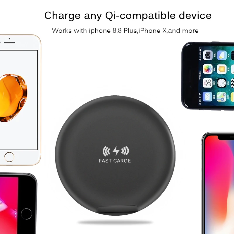 CinkeyPro Беспроводной Зарядное устройство Pad и стойки Quick Charge 2 0 быстрой зарядки для