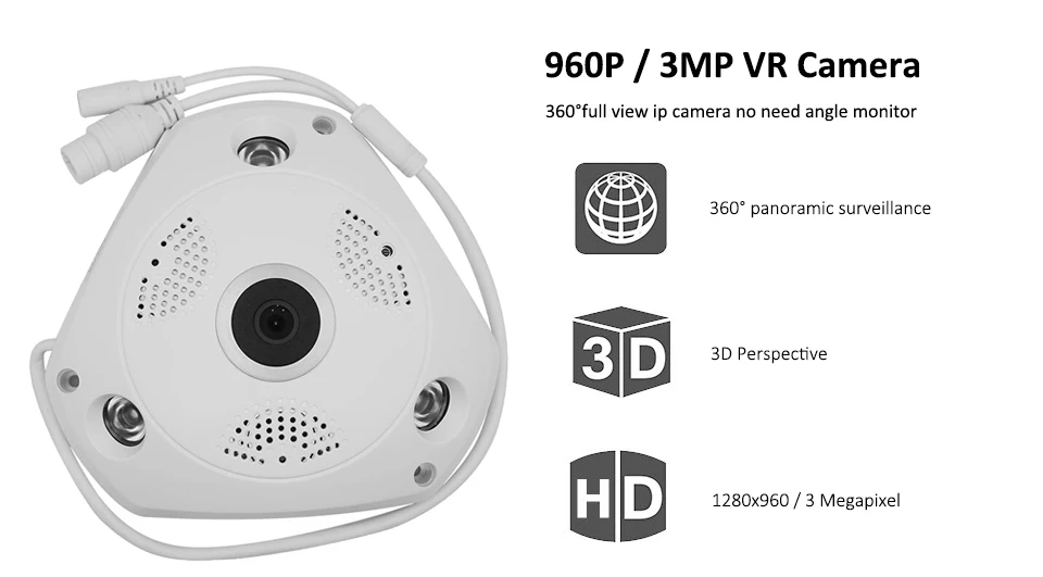 Yoosee 360 градусов панорамная камера HD 960 P 3MP ip-камера Wi-Fi двухстороннее аудио внутреннее ночное видение VR камера безопасности Беспроводная