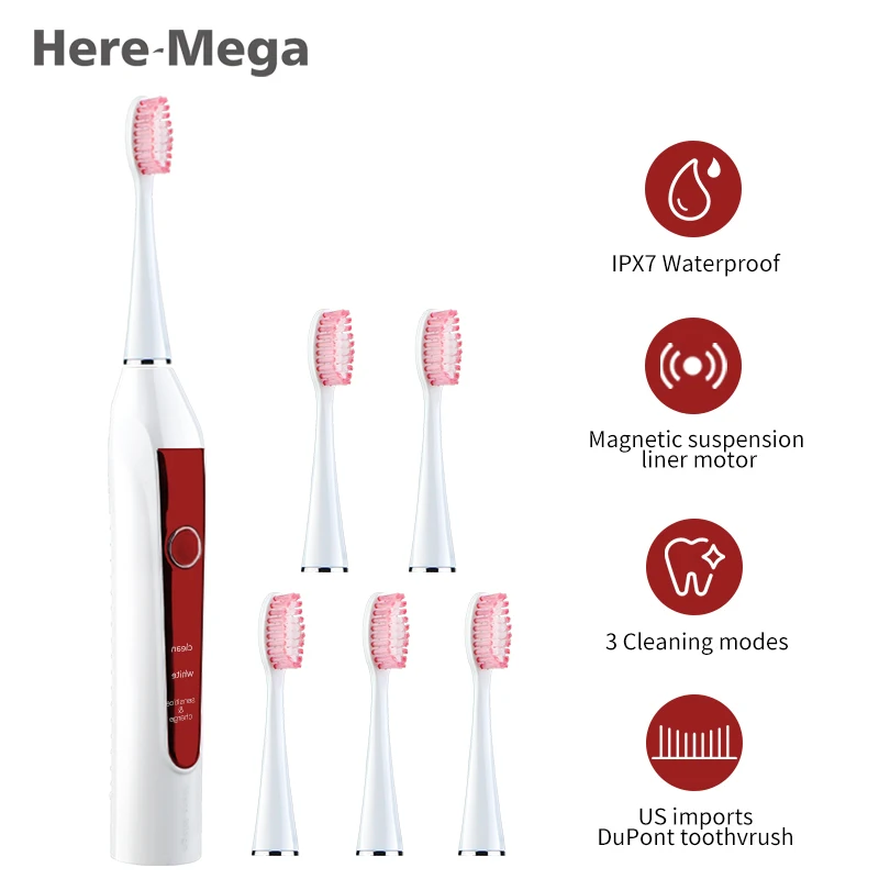HERE MEGA отбеливающая электрическая зубная щетка Индукционная зарядка