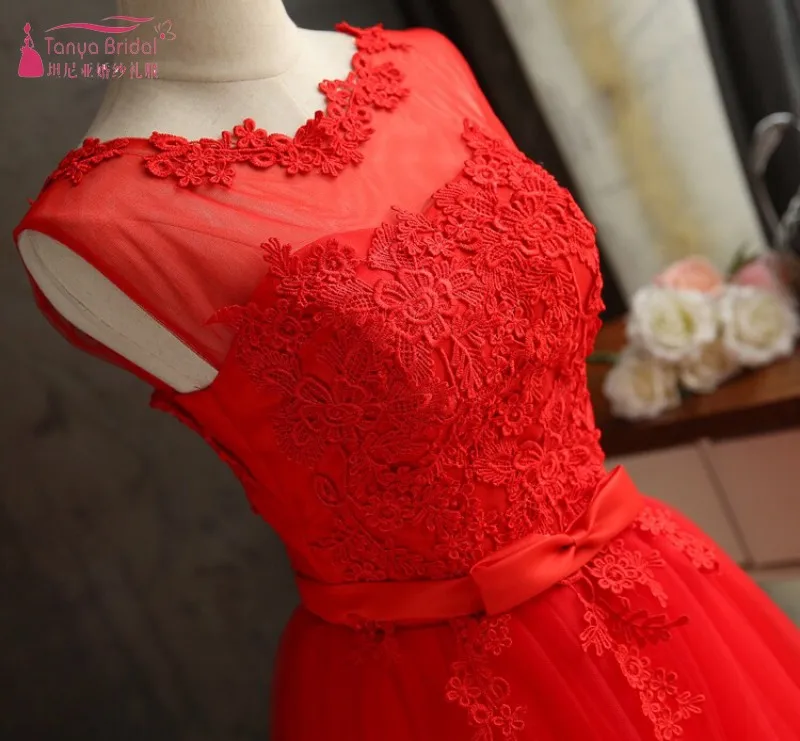 Vestidos de graduacion платье для 8-го класса красное короткое Кружевное с аппликацией