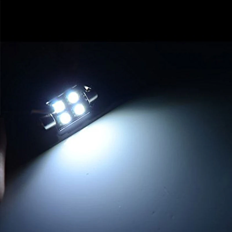 YSY 10 шт./лот белый свет без ошибок 31 мм/36 мм 5050 4SMD DC 12 В гирлянда купольные