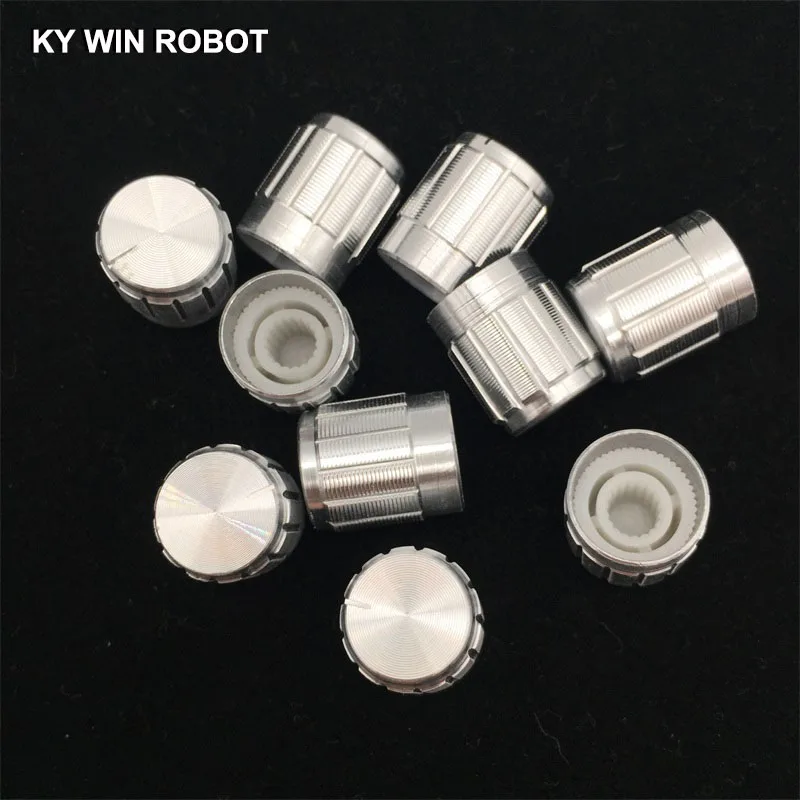 10pcs 15*17mm aluminum alloy potentiometer 15*17 knob rotation switch volume control knob white 36mmx15mm aluminum potentiometer control volume rotary digital knob cap