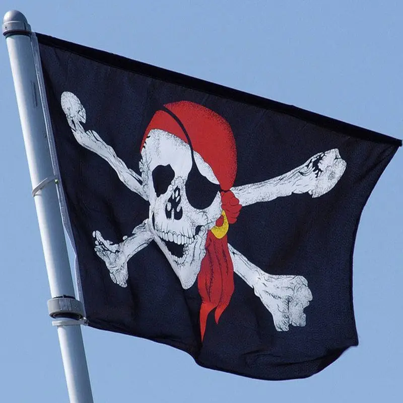 Вечерние украшения для Хэллоуина пиратский флаг 60*90 см череп люверсы Веселый