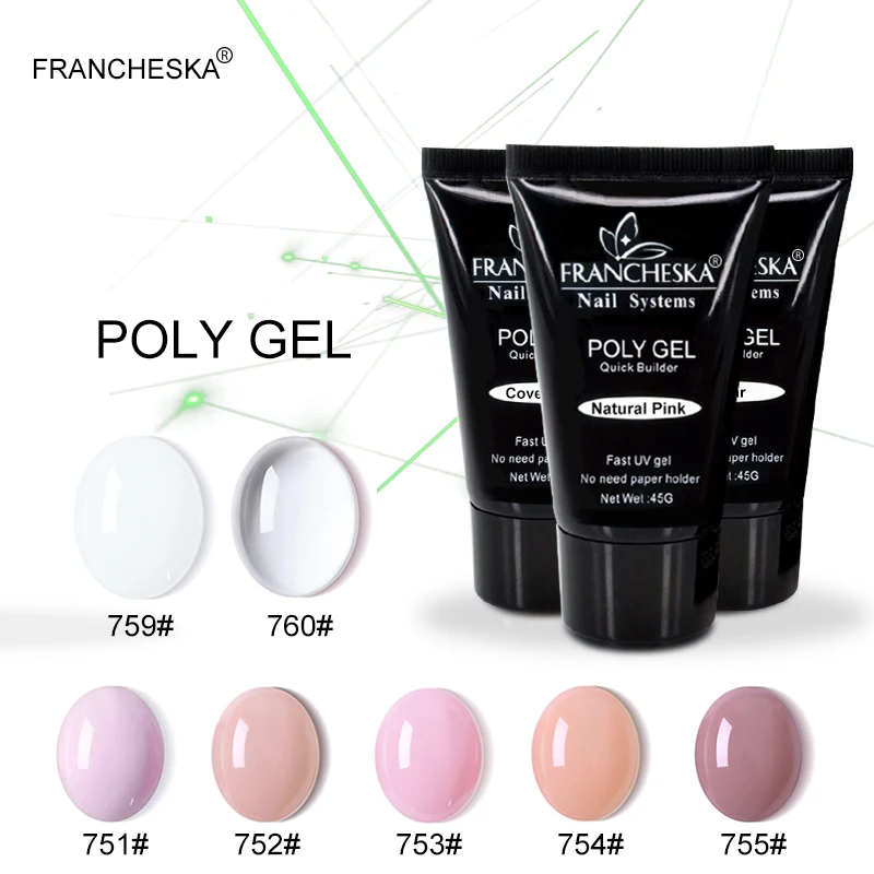 7 Couleurs полигель для ногтей Extensionl Acrylique поли гель украшения консеилы смягчение