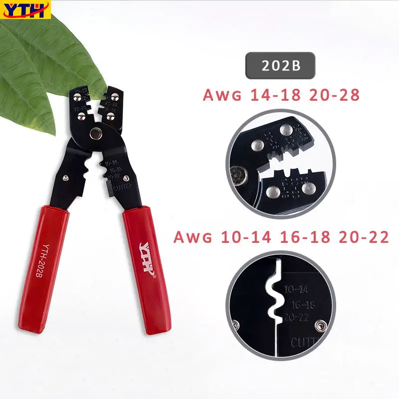 YTH-202B YTH шестигранные обжимные клещи с покрытием ручные инструменты кусачки Клеммный Зажим Кабельный инструмент для RG179 RG174 RG316 SMA SMB MCX TNC SMC - Цвет: YTH-202B