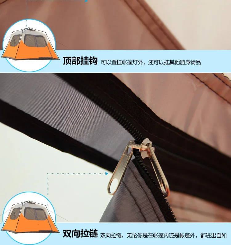 Camel Автоматическая двухслойная туристическая семейная палатка для 4-6 человек с передней дверью