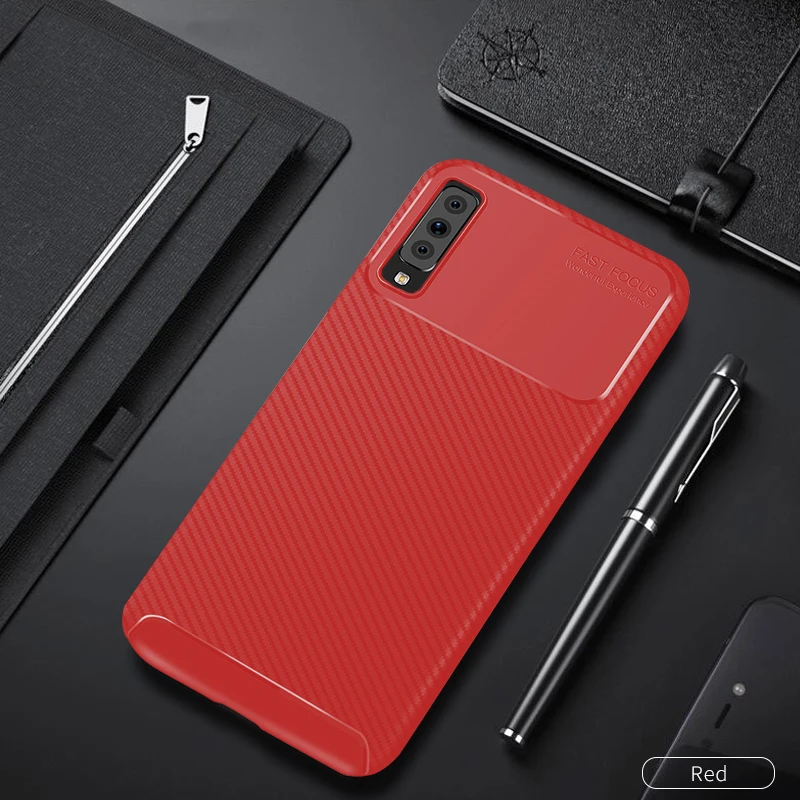 Для samsung A7 чехол на samsung A7 A750F чехол 6," углеродного волокна силиконовый чехол для samsung Galaxy A7 7 A750 крышка