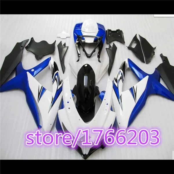 Сине-белый обтекатель для A GSXR 600 750 08 09 10 K8 GSX-R GSXR600 GSXR750 2008 Обтекатели мотоциклов BBF |