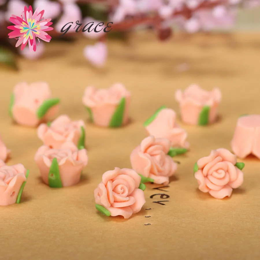 Полимерная глина 20 шт./лот 12 мм в виде Розы|flower wing|decorative wall flowersflower garden oil painting |