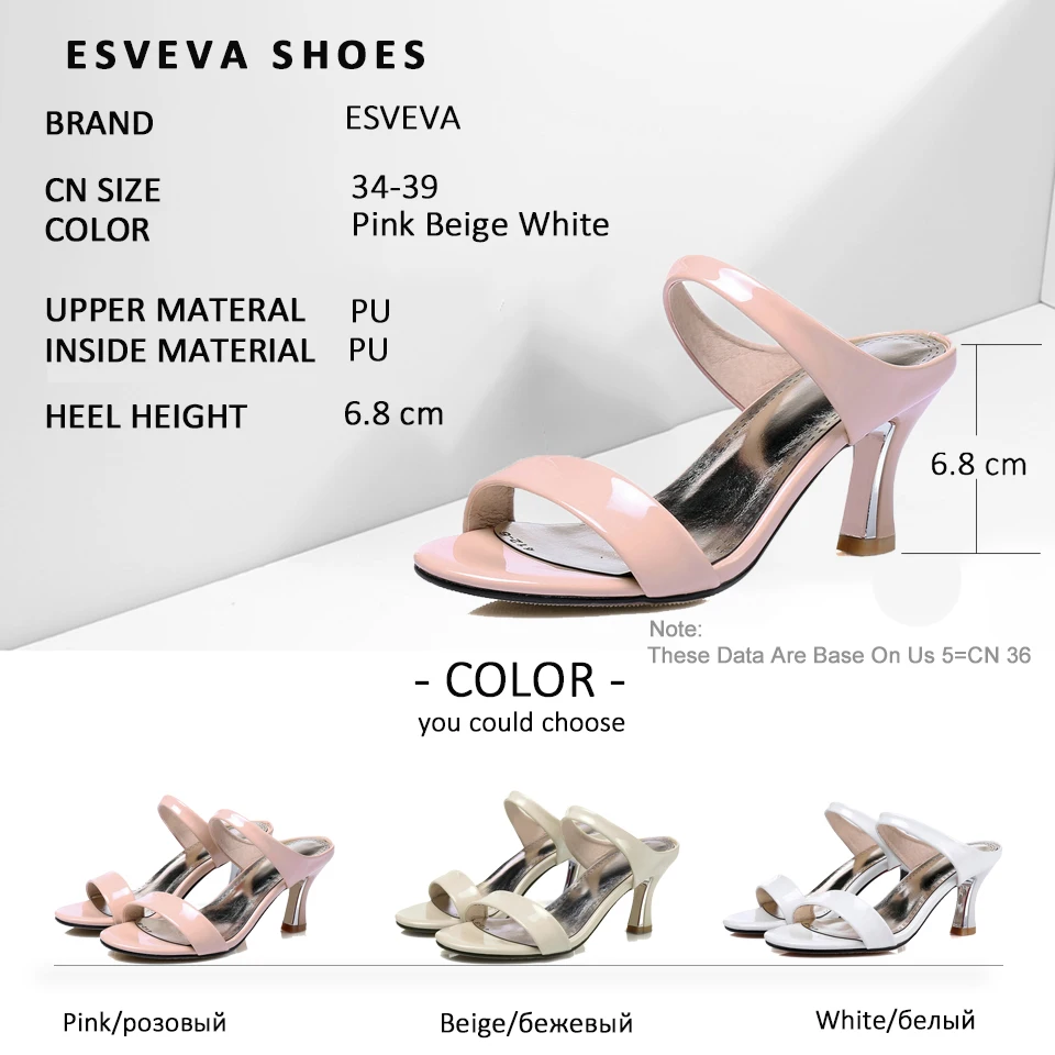 

ESVEVA 2019 Slingback High Heels Women Pumps Shoes Pointed Toe Spring Summer Fashion Pumps Slippers Women Shoes Size 34-43