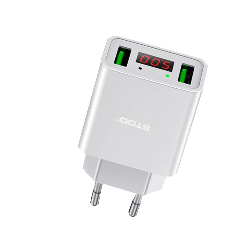 STOD Dual USB зарядное устройство 2 порта светодиодный дисплей зарядка 2.2A Макс. Для iPhone iPad samsung huawei Mi zte Oneplus htc LG настенный адаптер