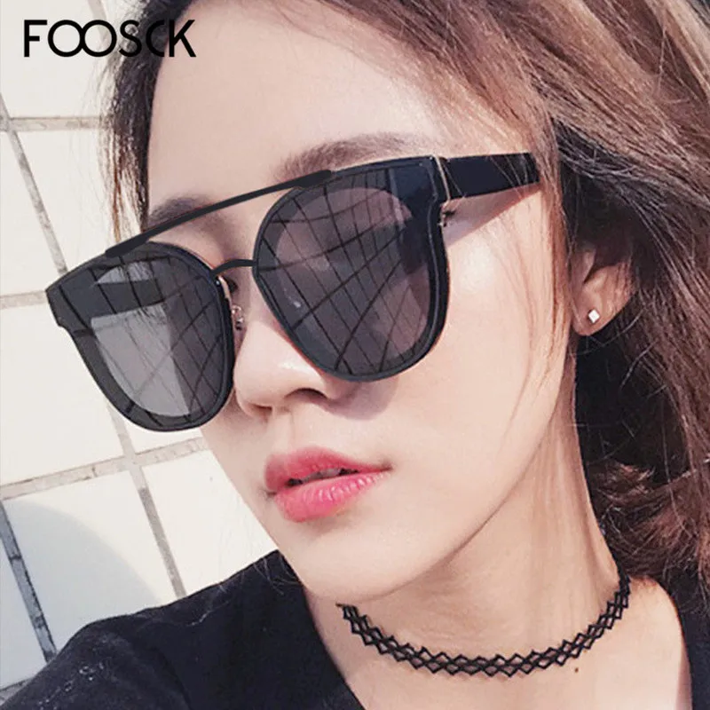 FOOSCK Топ Модные Новые брендовые дизайнерские тренды плоские черные пилотные