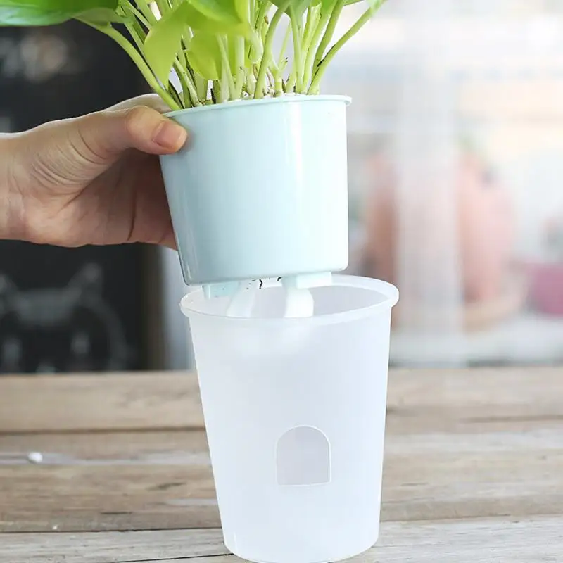 2020 новый горшок для самостоятелтной поливки растений Пластик прозрачный Self