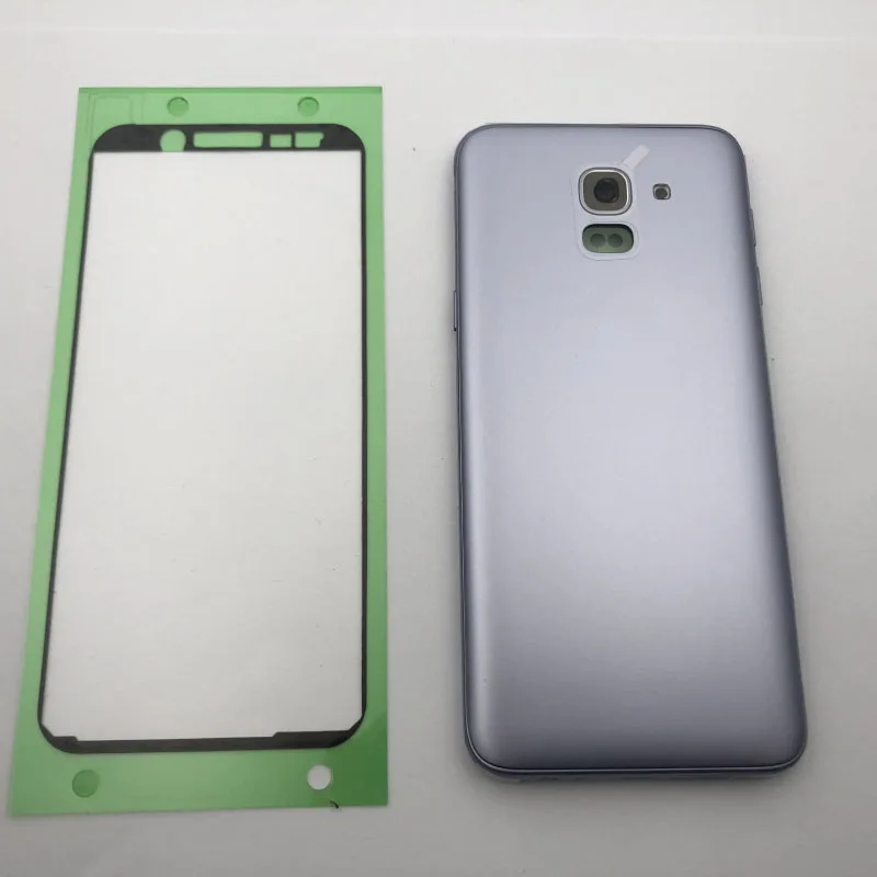 light purple Для samsung Galaxy J6 J600 J600F Задняя крышка батареи задняя средняя рамка J6 J600DS Корпус чехол замена крышка батареи - Цвет: light purple