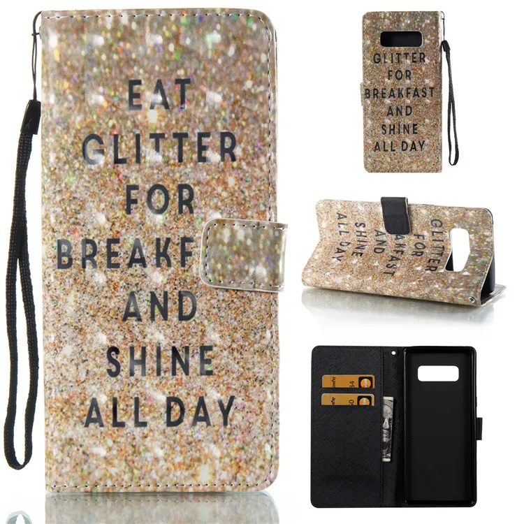 Чехол для Samsugn Note 8 3D роскошный Флип Магнитный кошелек кожаный чехол с держателем