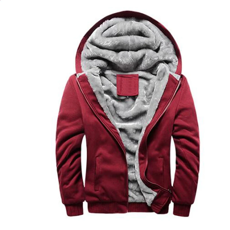 Толстовка мужская зимняя на молнии утепленная куртка с капюшоном бархатная