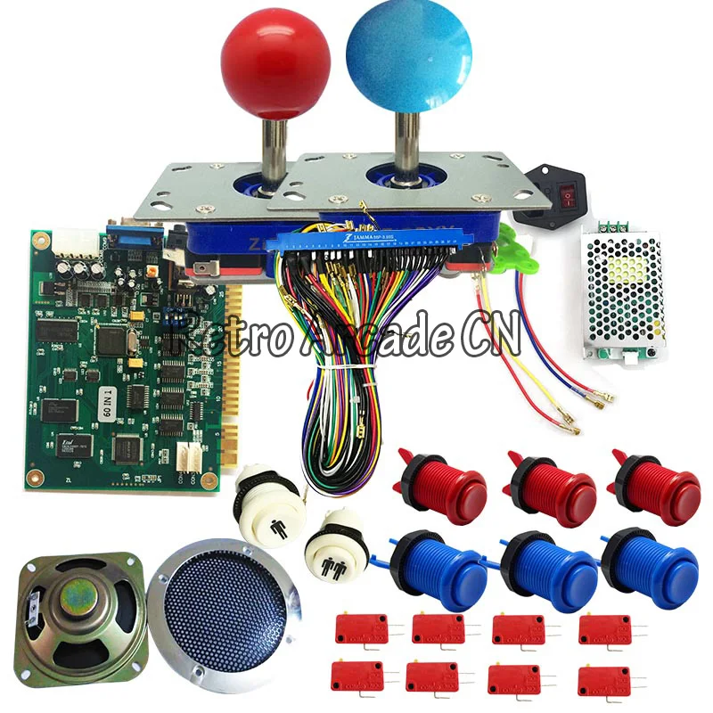 Комплект классической аркадной игры JAMMA 60 в 1 с блоком питания 24 В динамиком