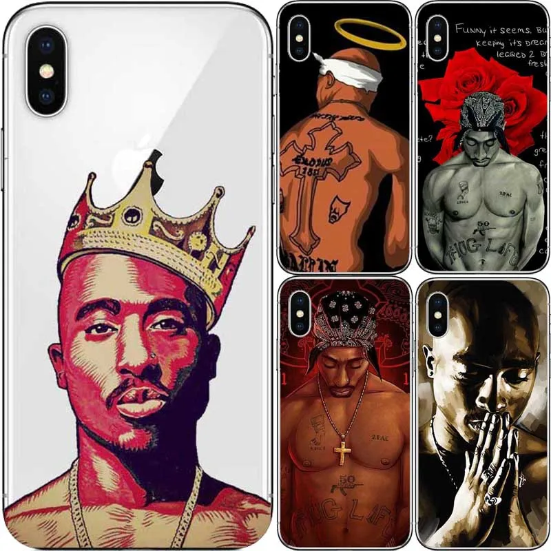 2Pac Makaveli для телефона с изображением Тупака Амару Шакура жесткий пластиковый