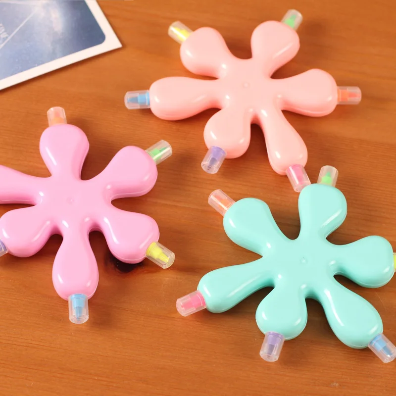 6 colours kawaii shape highlighter pen Mini fluo markers Stationery office School supplies kids student DIY coloured | Канцтовары для