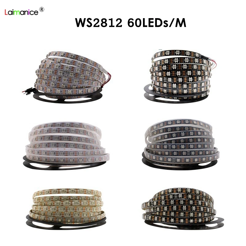 Светодиодная лента WS2812B WS2812 класс защиты IP30 IP65 IP67 5 В м|led strip black pcb|black pcbsmd 5050 |