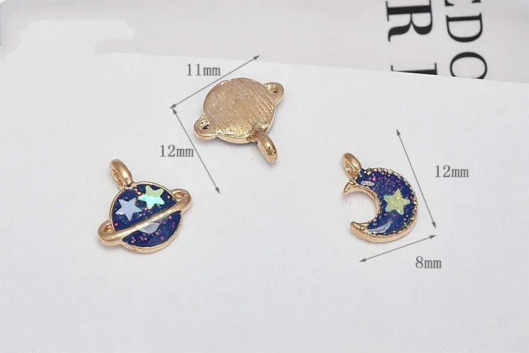 Diy jewelry accessories alloy pendants Korea fashion creative pearl moon planet earrings eardrop necklace | Украшения и