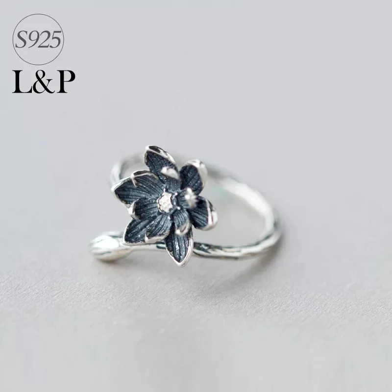 

L&P 925 Sterling Silver Ring For Women Thai Silver Jewelry,the Lotus Open-end Ring For Women Freeshipping