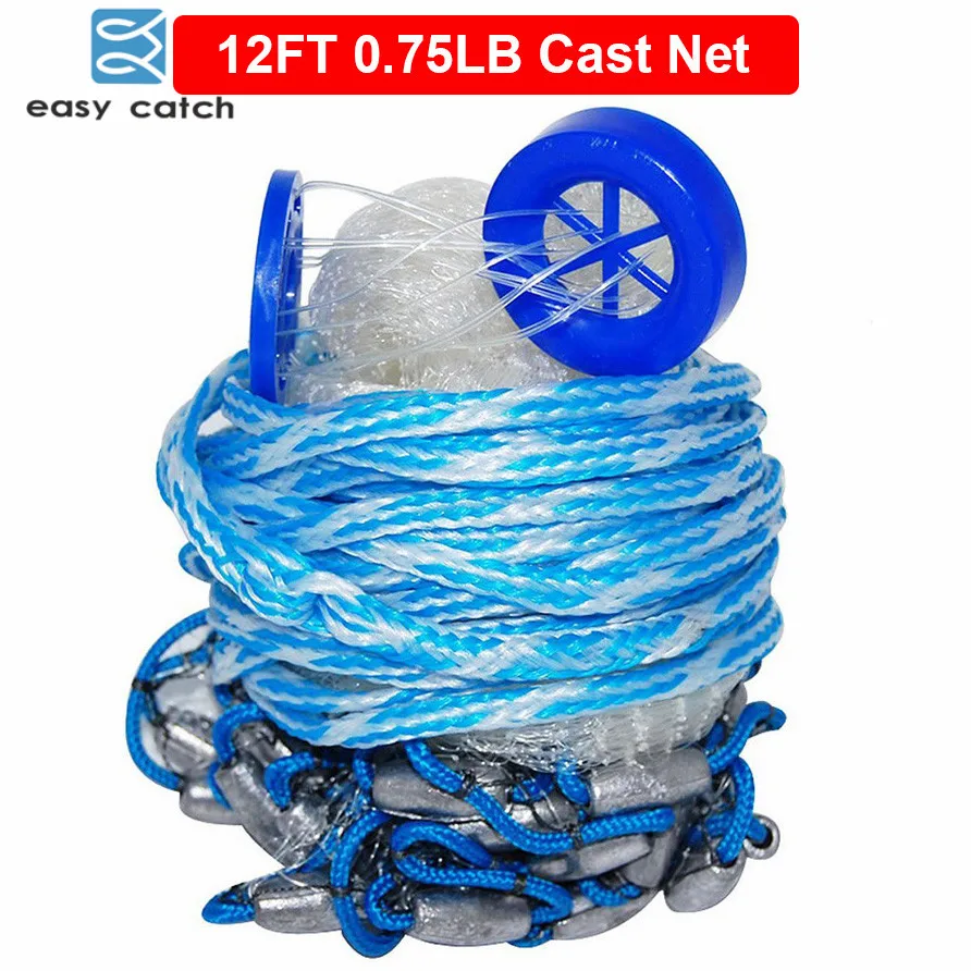 Рыболовная сеть Easy Catch радиус 12 футов 0 75 фунтов американская сверхпрочная