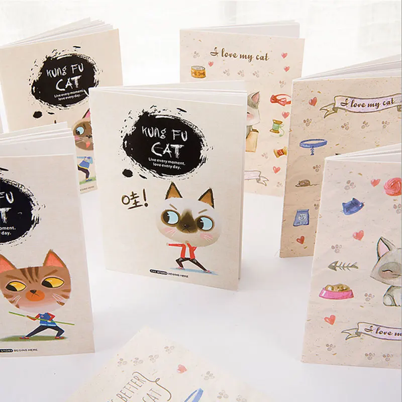 1 шт. скетчбук с милым котенком|office stationery|personal diarymaterial escolar agenda |