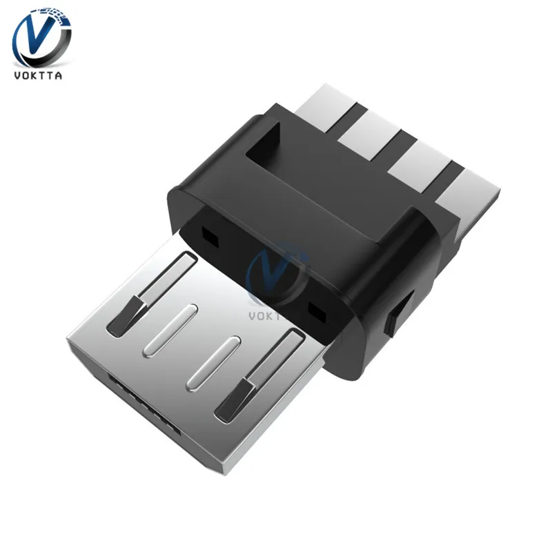 10 шт. Micro USB штекер разъем DIY комплект с чехлами черный Мини сварочный Тип
