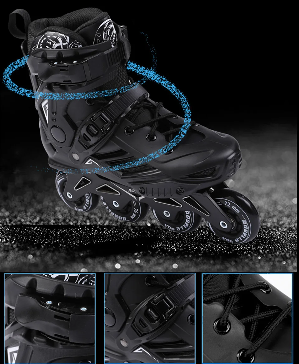 JK Roselle S6 роликовые коньки профессиональное скольжение слалом катание Взрослые роликовые коньки обувь хорошо как SEBA Patines P1