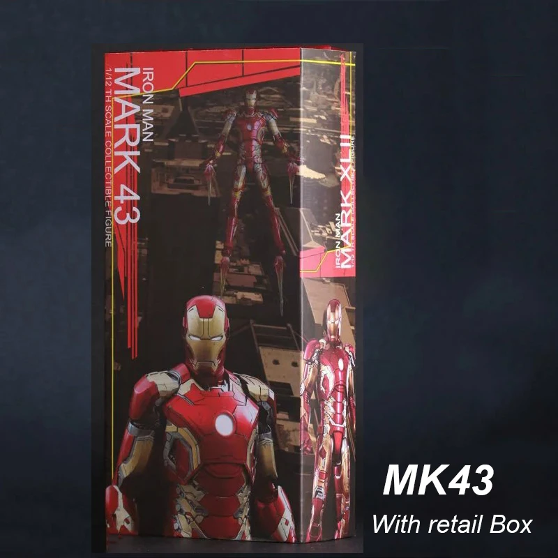 Сумасшедшие игрушки 17 см Мстители Железный человек Марка MK43 ПВХ Фигурка