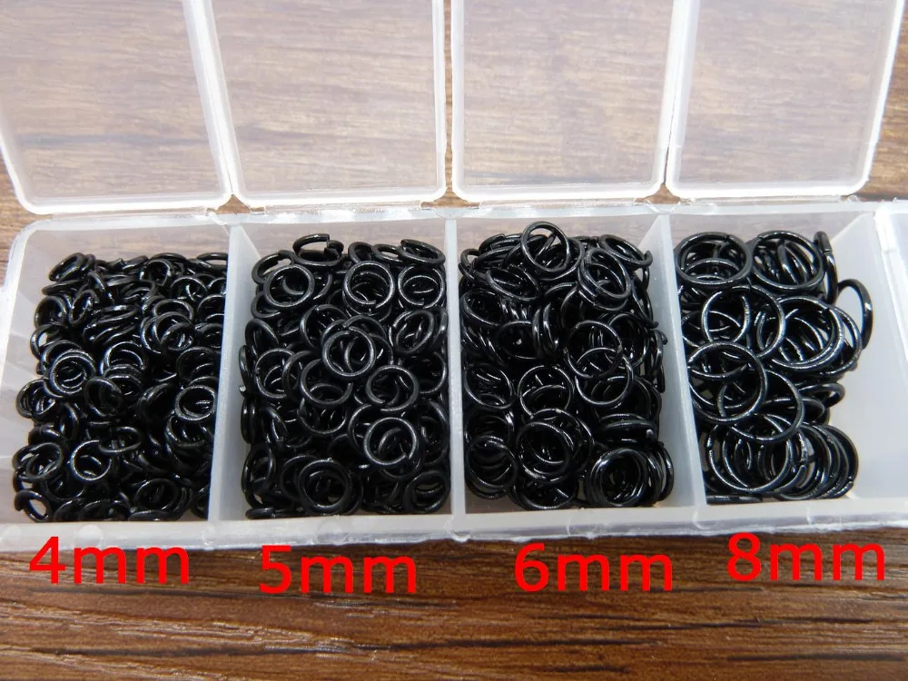 

2015 Hot Newest 30gram Black 4,5,6,8mm Diameter Open Jump Rings Findings