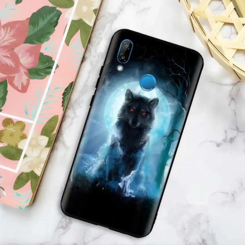 Черный силиконовый чехол сумка чехол для huawei Honor 10i Y7 Y6 Y5 Y9 8X 8C 8S 9 10 Lite Pro наслаждаться 9E 9S Fierce Snow волк - Цвет: 02