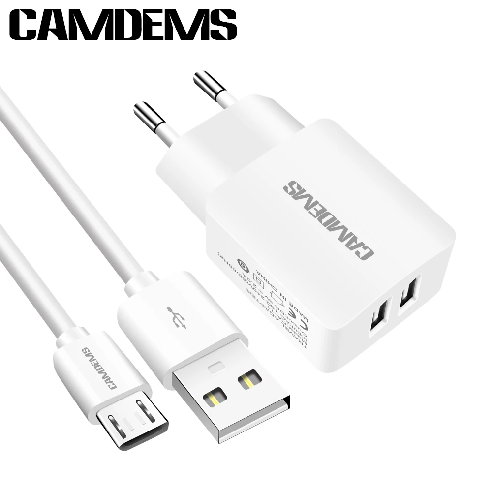 EU Зарядное устройство micro USB CAMDEMS для Samsung S6 S7 J7 A3 Xiaomi Lenovo LG G4+ настенные сетевые зарядные устройства EU высокого качества для путешествий - Тип штекера: EU