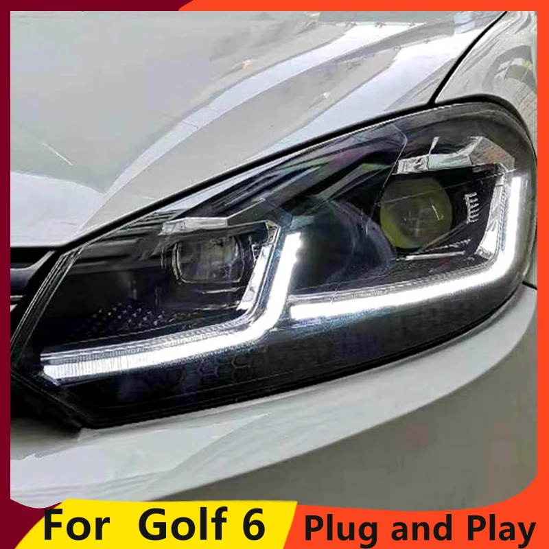 

KOWELL Car Styling For VW Golf 6 Headlights 2010-2013 Golf6 mk6 LED Headlight Angel Eye LED DRL Bi Xenon Lens Parking Fog Lamp