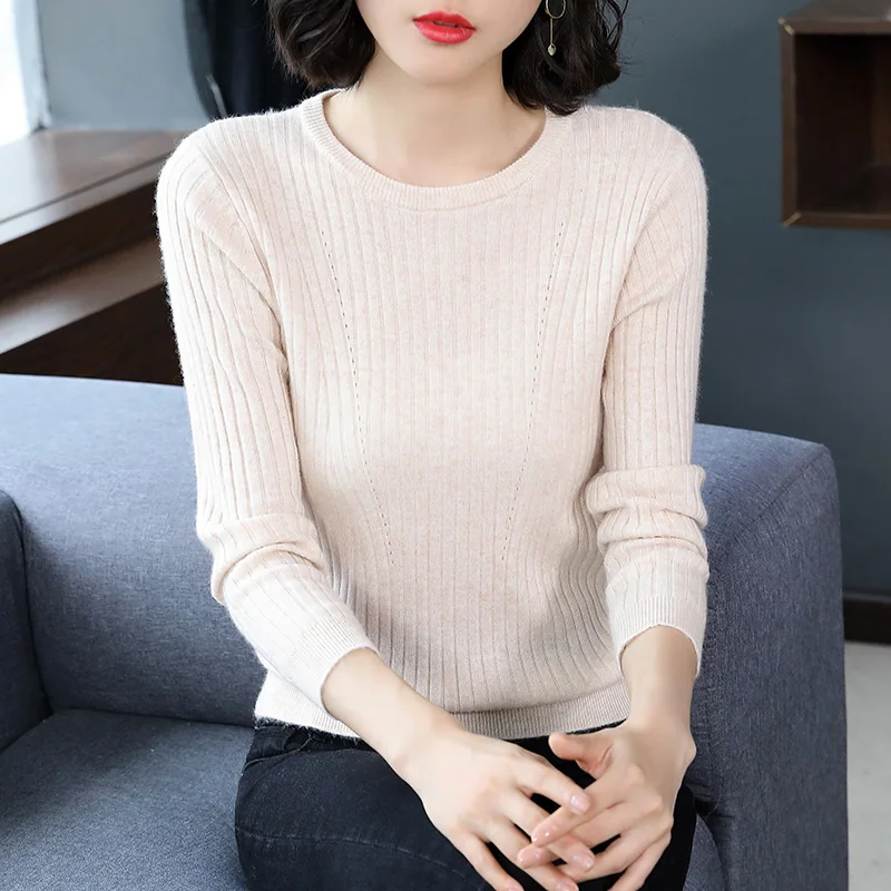 Autumn and winter new pullover women's long-sleeved casual round neck sweater | Водолазки