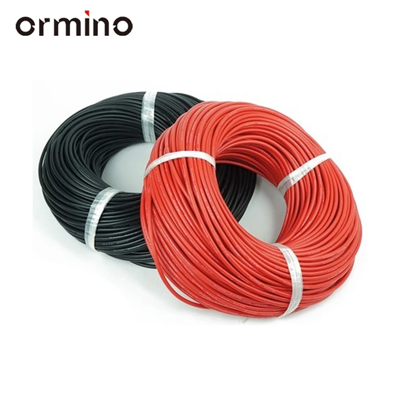 ORC 1 метр силиконовый провод черный красный 10AWG 12AWG 14AWG 16AWG термостойкий мягкий