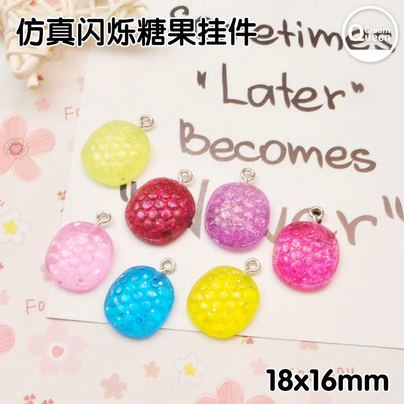 28 шт смолы блеск конфеты ожерелье амулеты очень милый брелок кулон для DIY