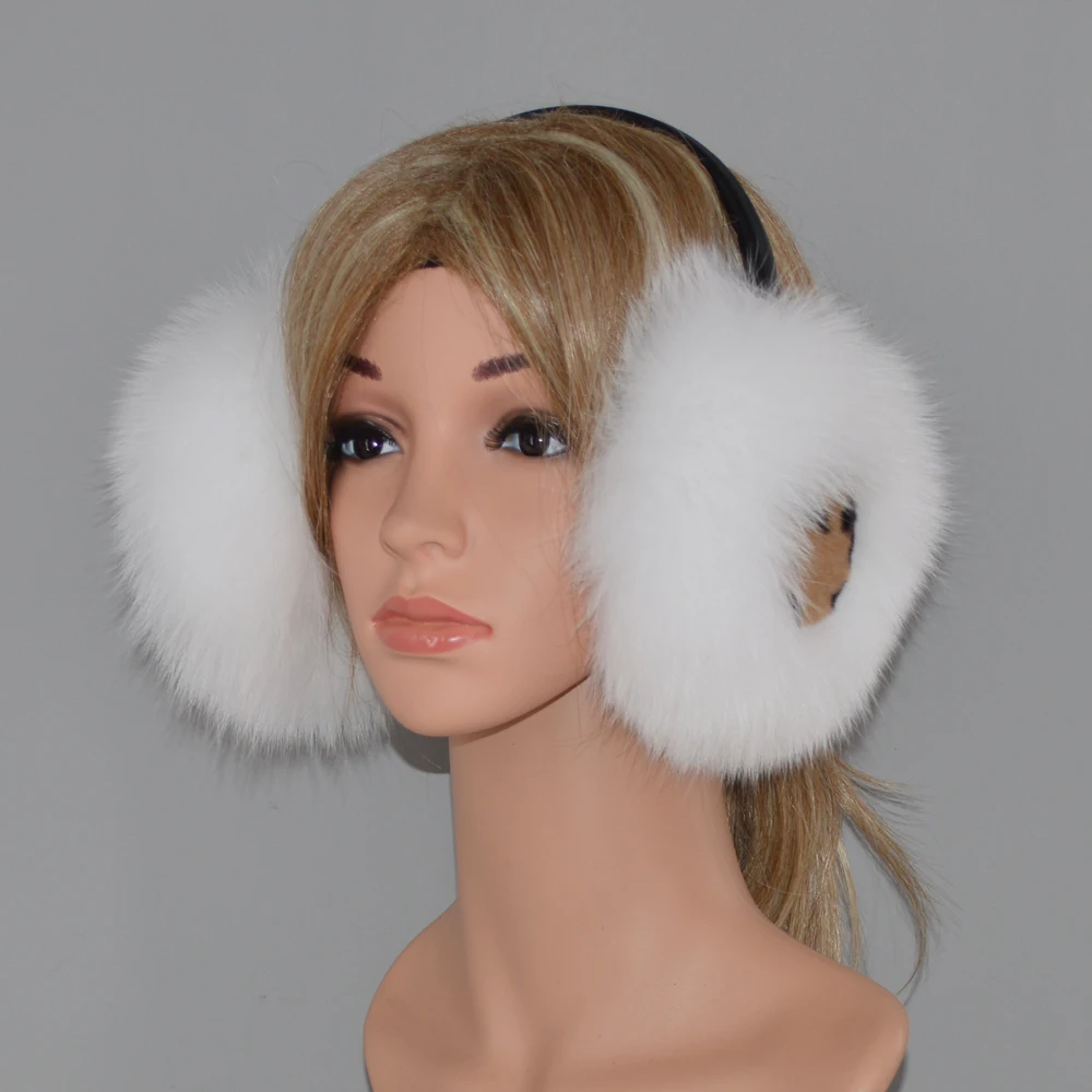 Женские наушники из натурального Лисьего меха теплые мягкие красивые пушистые
