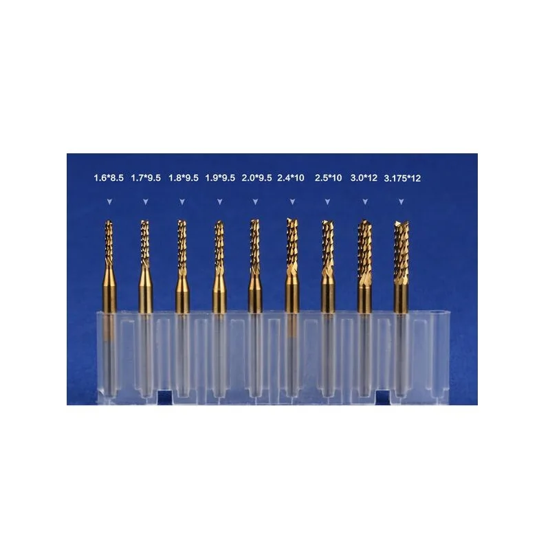 10 шт. титановые гравировальные фрезы для древесины твердосплавные 1 5 мм 3 175
