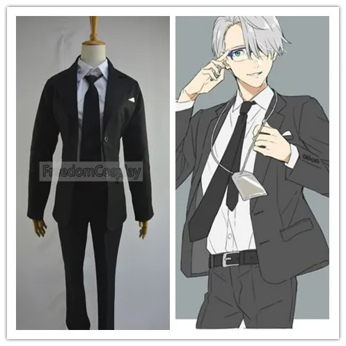 Yuri on Ice Victor Nikiforov Косплей черный костюм Yuri! На ледяной костюм|suit costume|costume sunglassescostumes