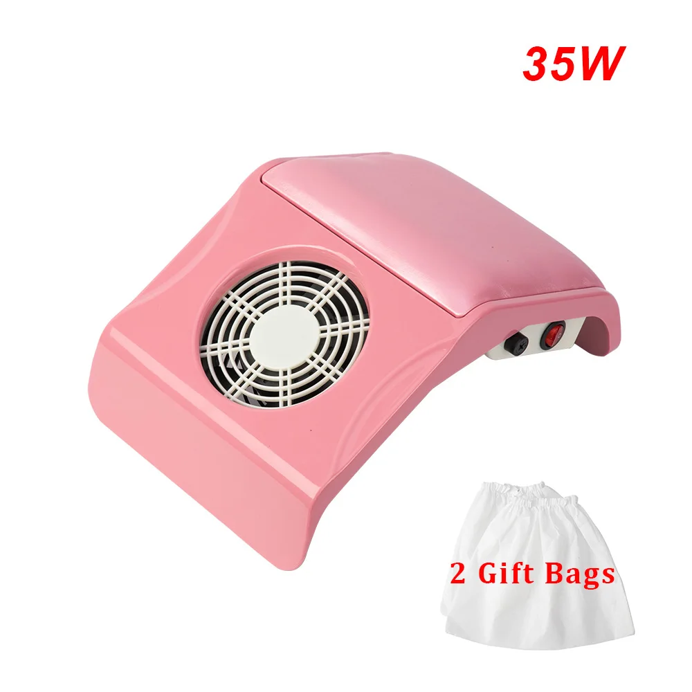 35W EU PLUG Pink 35 Вт сильный гвоздь пылесборник вентилятор вакуумное всасывание Маникюрный Инструмент пылесос оборудование для дизайна ногтей инструменты для ногтей - Цвет: 35W EU PLUG Pink