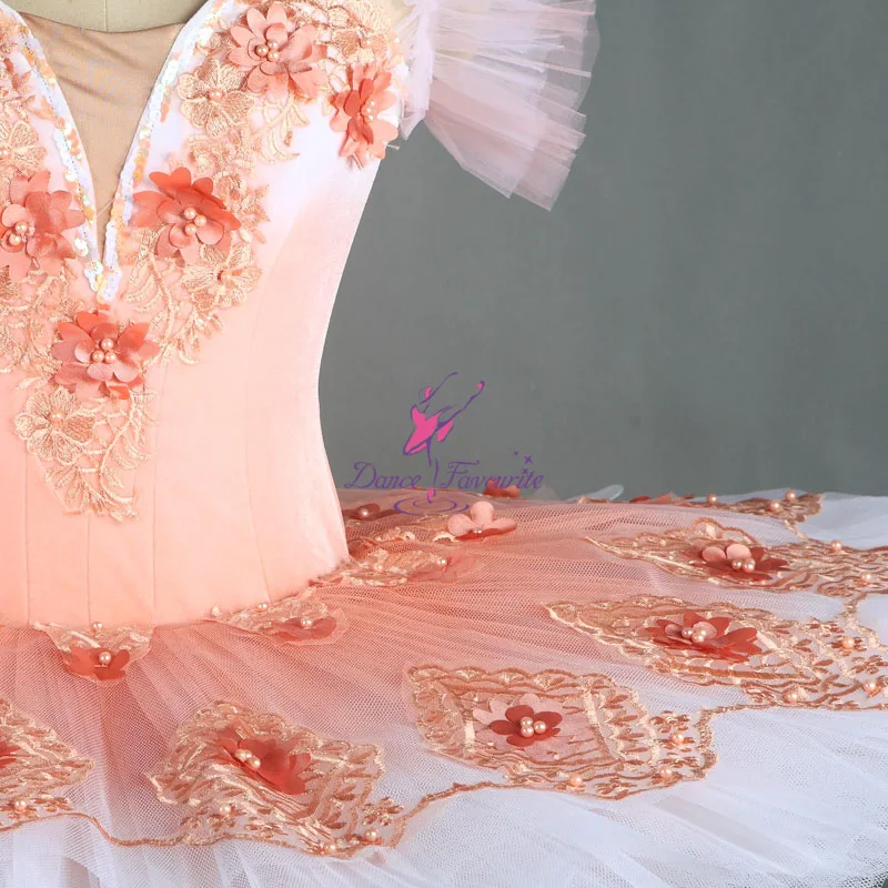 Изумительный розовый костюм для профессиональных танцев балетная пачка