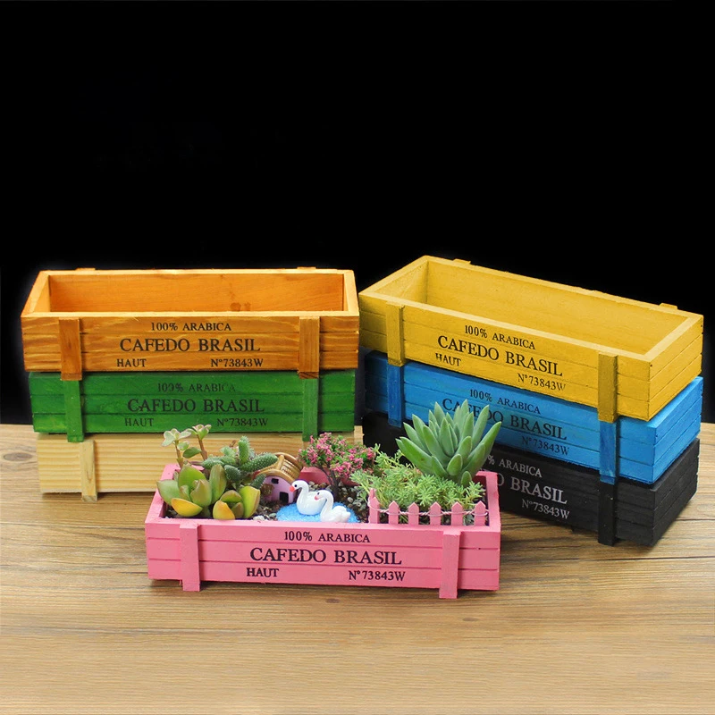 7 шт./компл. винтажный натуральный деревянный садовый горшок цветочные горшки