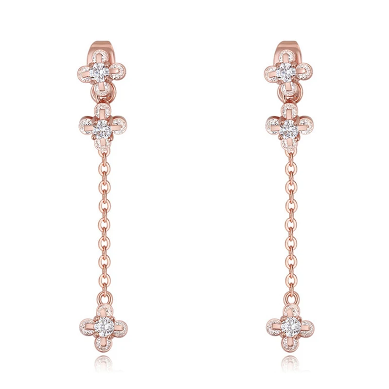 MayJim boucle d'oreille femme 2017 циркониевые Цветочные висячие серьги роскошные модные